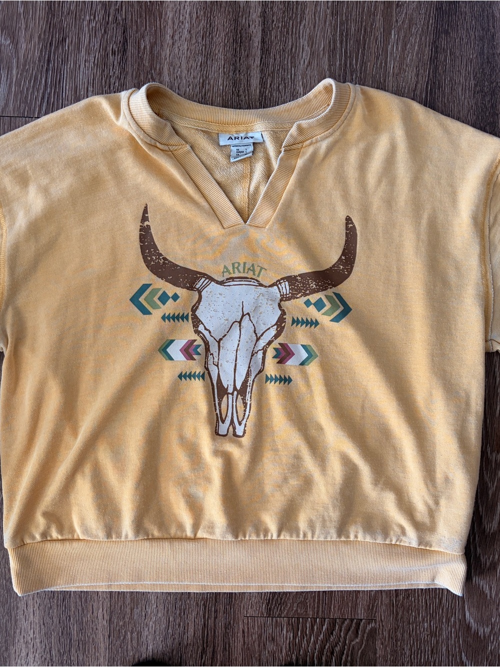 Ariat Kids Pale Yellow Longhorn Graphic Sweatshirt